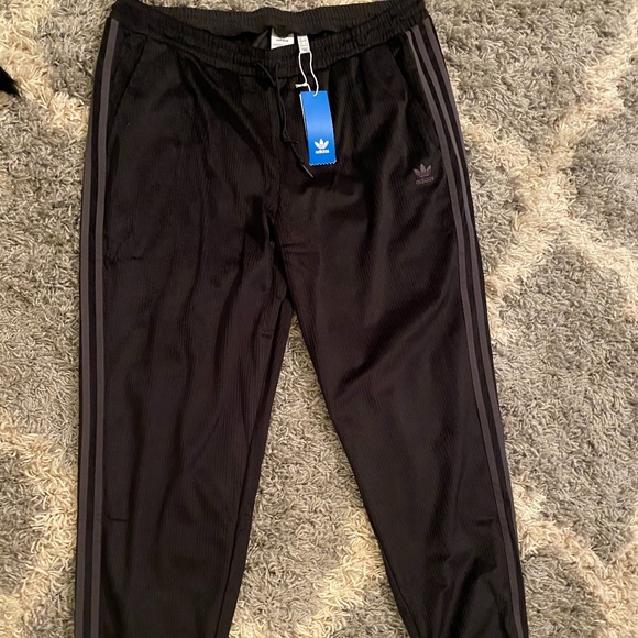 adidas originals black corduroy joggers 